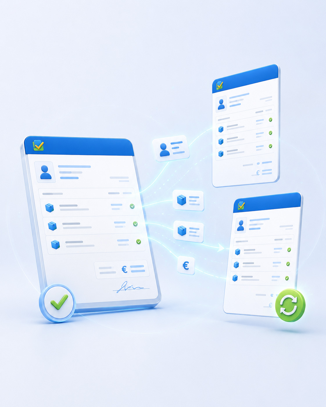 Flujo visual de documentos digitales conectados que ayuda a trabajar con más agilidad, mejor organización y menos duplicidad de tareas.