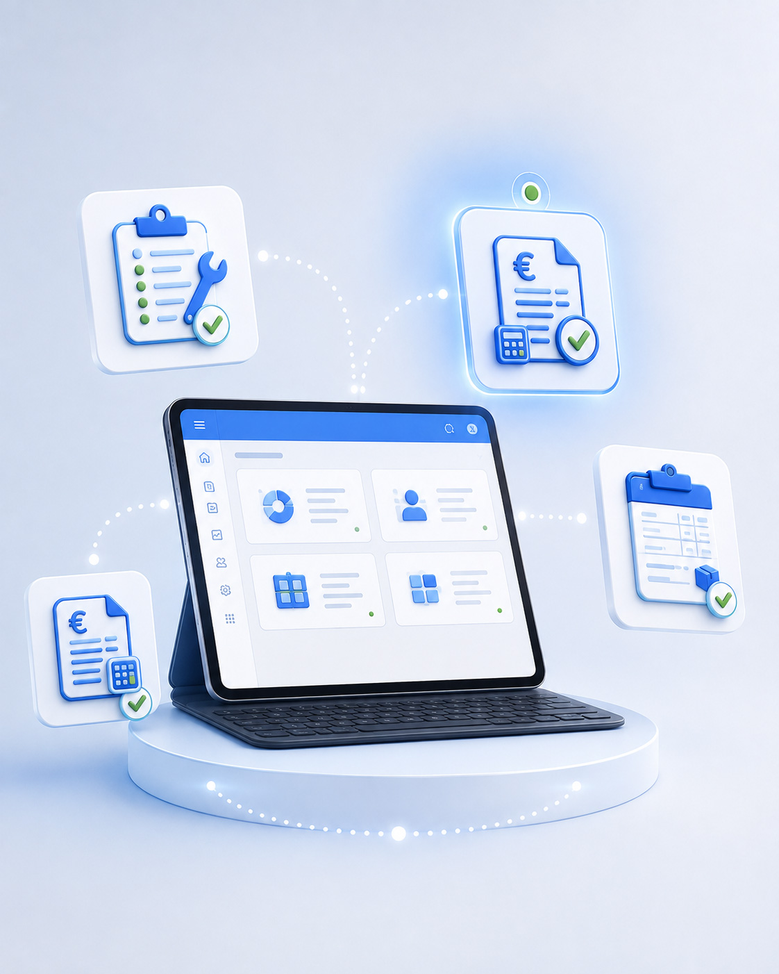 Panel visual de BeFactu con documentos y módulos conectados para gestionar el negocio con más orden y menos trabajo administrativo.