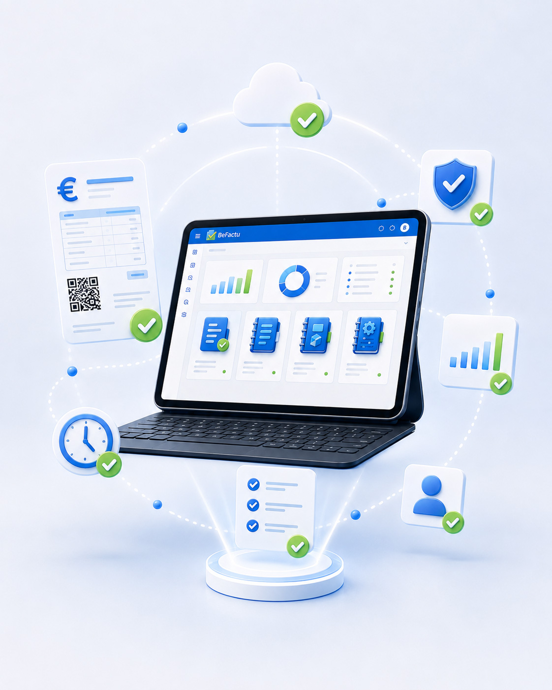 Panel de facturación digital en la nube de BeFactu para trabajar con Verifactu de forma más sencilla, ágil y controlada.